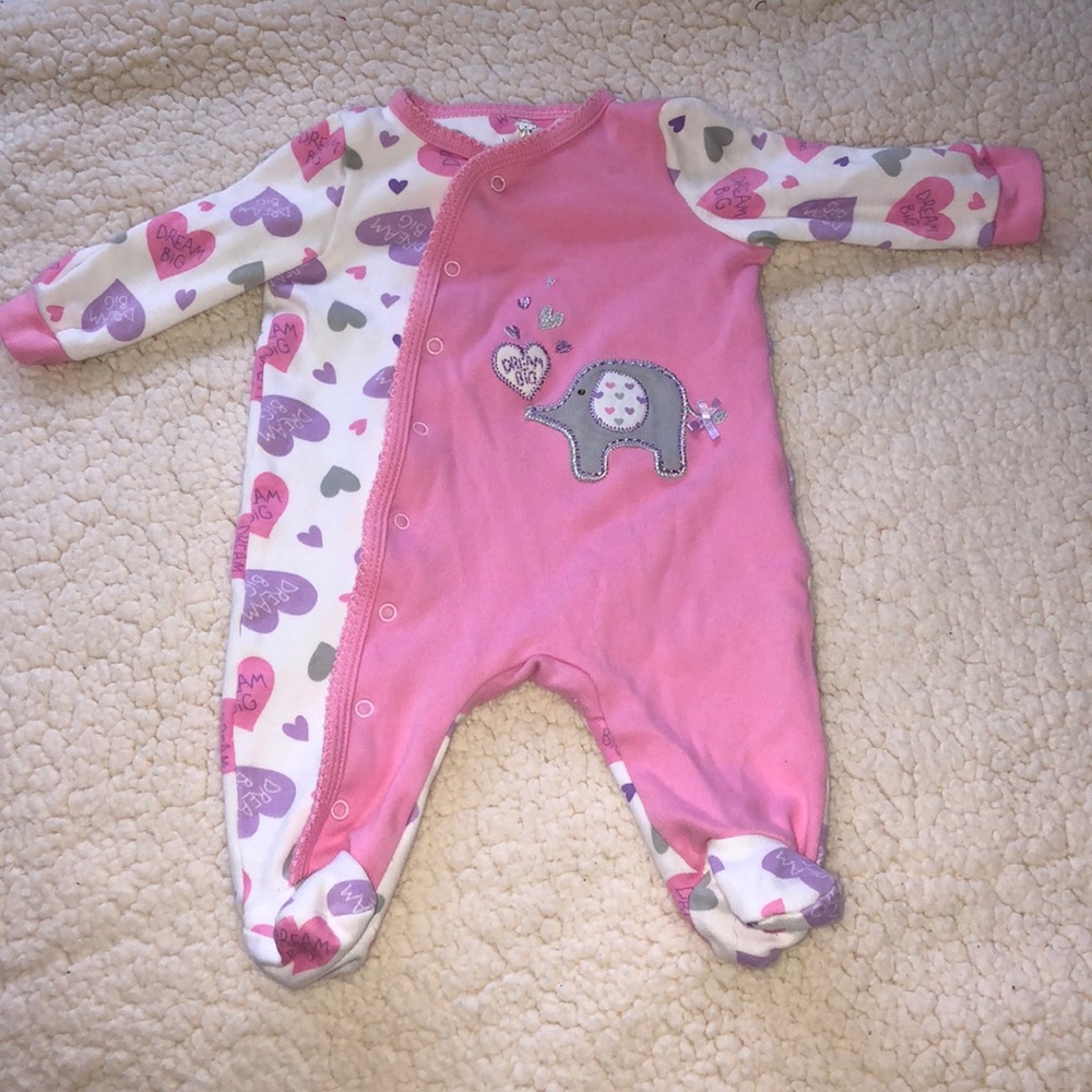 Baby Girl Koala Baby “Dream Big” Footie Pajama 3M